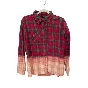 La La Land San Jacinto Flannel Shirt Size Small Plaid Button Front Ombre Western